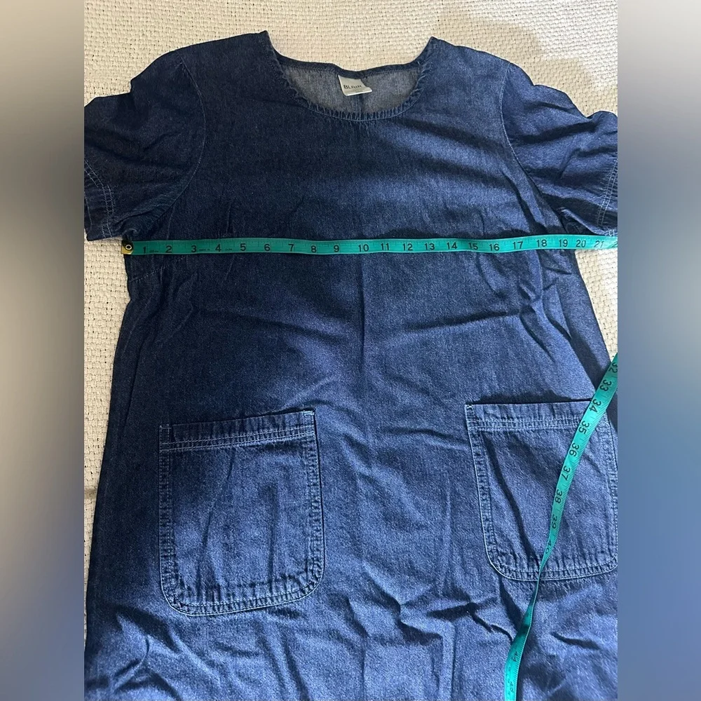 Blair 100% Cotton Made in India Front Pockets Denim Dress - Size Medium - Picture 9 of 11